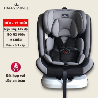 Ghế ô tô 2 chiều CHUẨN ISO 9001, điều chỉnh 4 tư thế từ nằm tới ngồi, ngã 165 độ và có thể điều chỉnh độ cao 7 cấp cho bé từ 0-12 tuổi (đen)