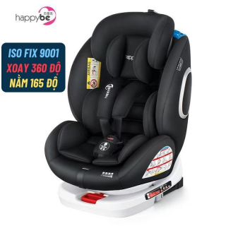 Ghế ô tô cho bé Happybe CHUẨN ISO 9001, xoay quanh 360 độ, 4 tư thế từ nằm tới ngồi, độ cao 7 cấp cho bé từ 0-12 tuổi