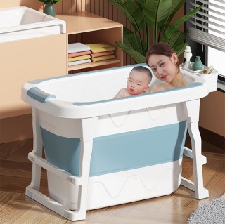 [Silicon Dày] Bồn tắm gấp gọn, thau tắm nhựa PP chịu nhiệt, độ bền cao, có thể tắm từ 2-3 bé, có 2 nấc dành cho trẻ