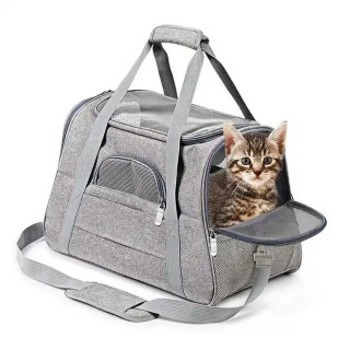 Túi giỏ vận chuyển chó mèo thú cưng bằng vải xịn xò có thế sách tay vừa đeo vai